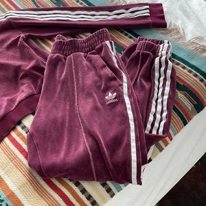 Adidas Velour Track Pants Size S